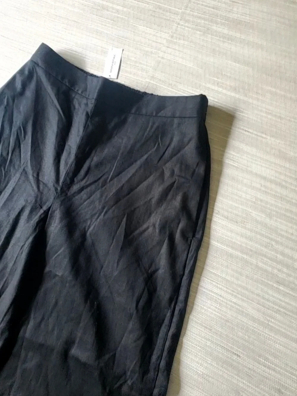 Banana Republic Linen Blend Wide Leg Cropped Pull-On Pants Black S, M, L, XL NWT